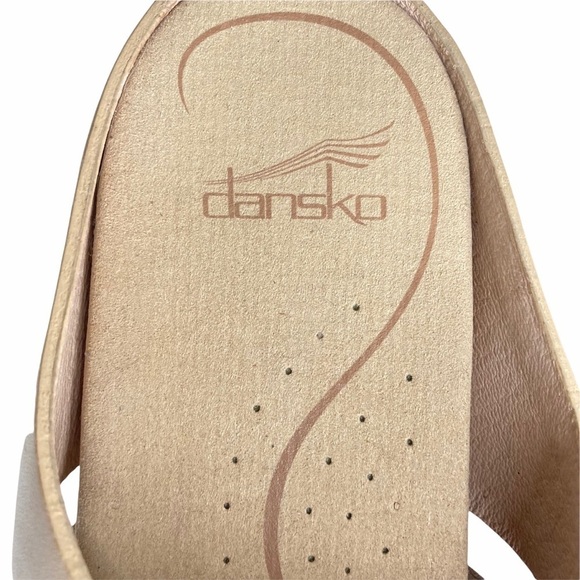 Dansko Nude Leather Clog Sandals w/Cutouts - Picture 9 of 13
